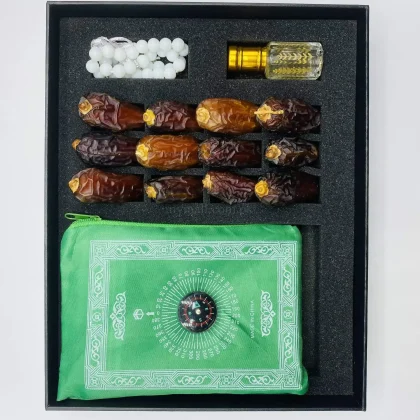 Perfect Ramadan Gift Set (Attar,safri janamaz,Dates and Tasbeeh)